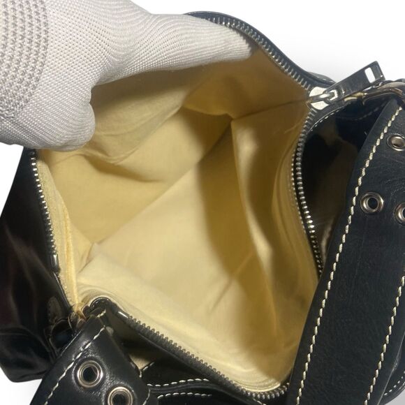 Vintage Mark Jacobs Black Genuine Leather Shoulder Hobo Bag Multi Pocket Purse - Picture 12 of 16